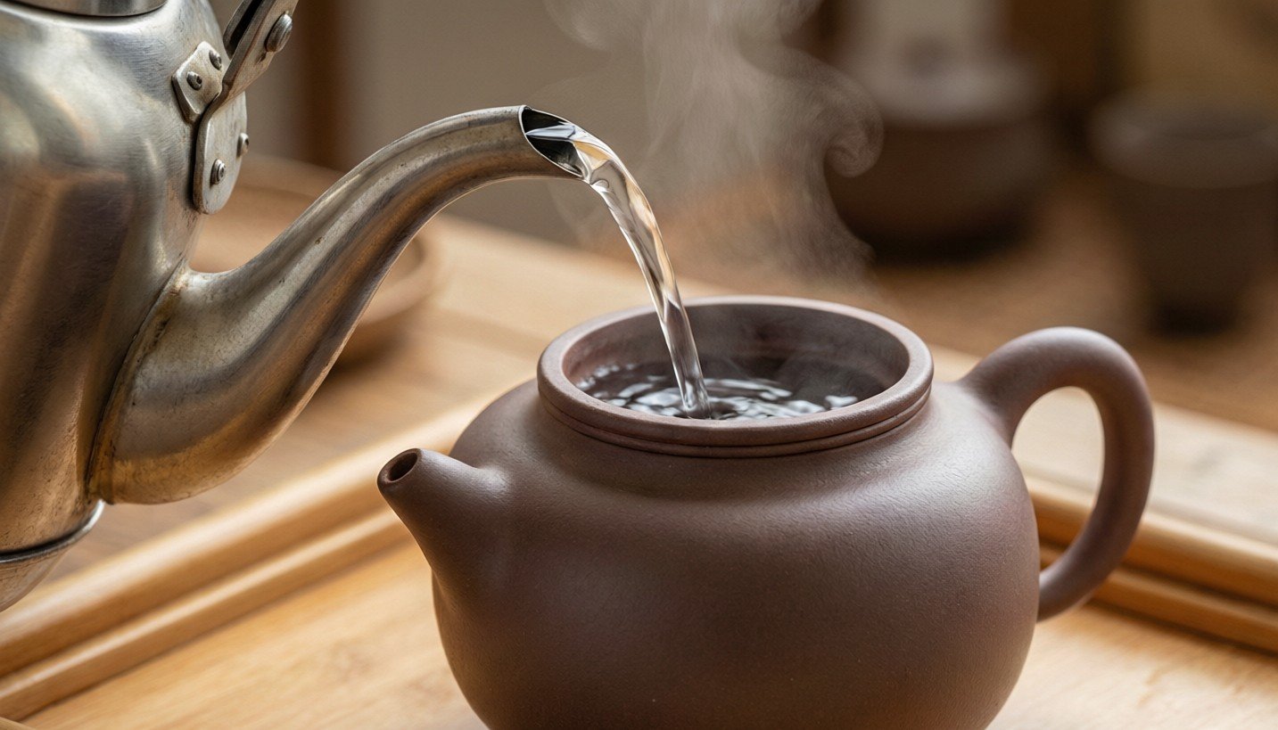 Chinese teapot brewing
