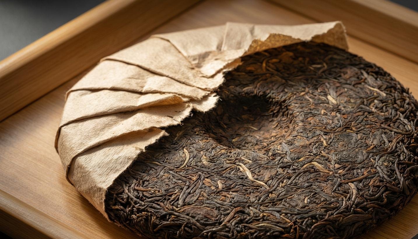 Organic pu-erh tea cake for brand evaluation