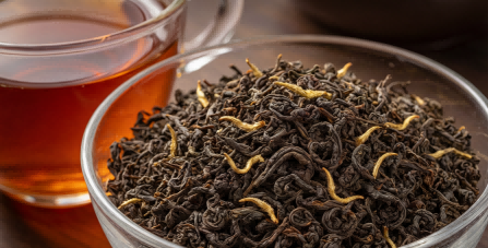 Taiwan black tea dry leaves ready for grading