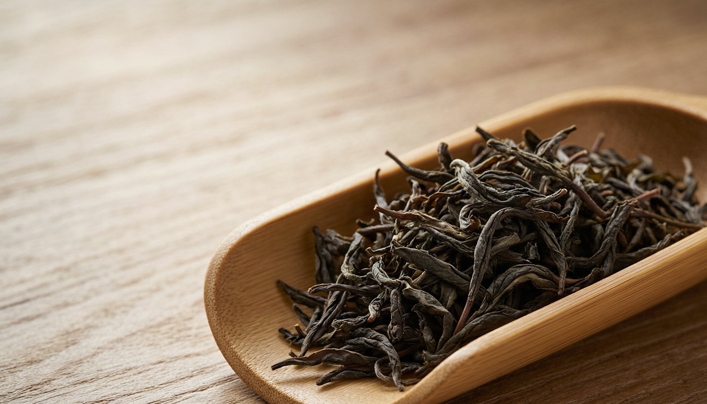 Steamed green tea leaves ready for evaluation